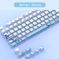 Blue & White Porcelain 104+12 Clear PC+PBT Dye-subbed Pudding Jelly Keycaps Set ASA Profile Mechanical Keyboard